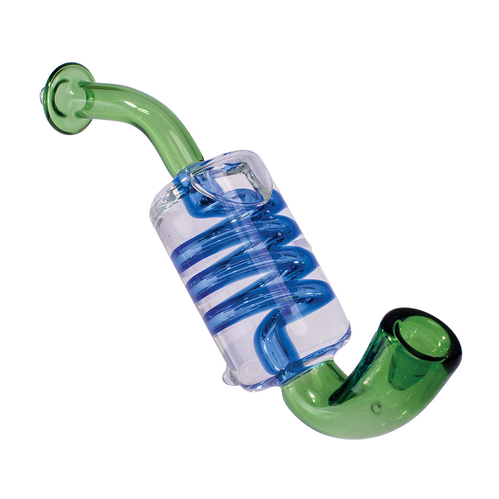 Coil Glycerin Sherlock Hand Pipe Green Color