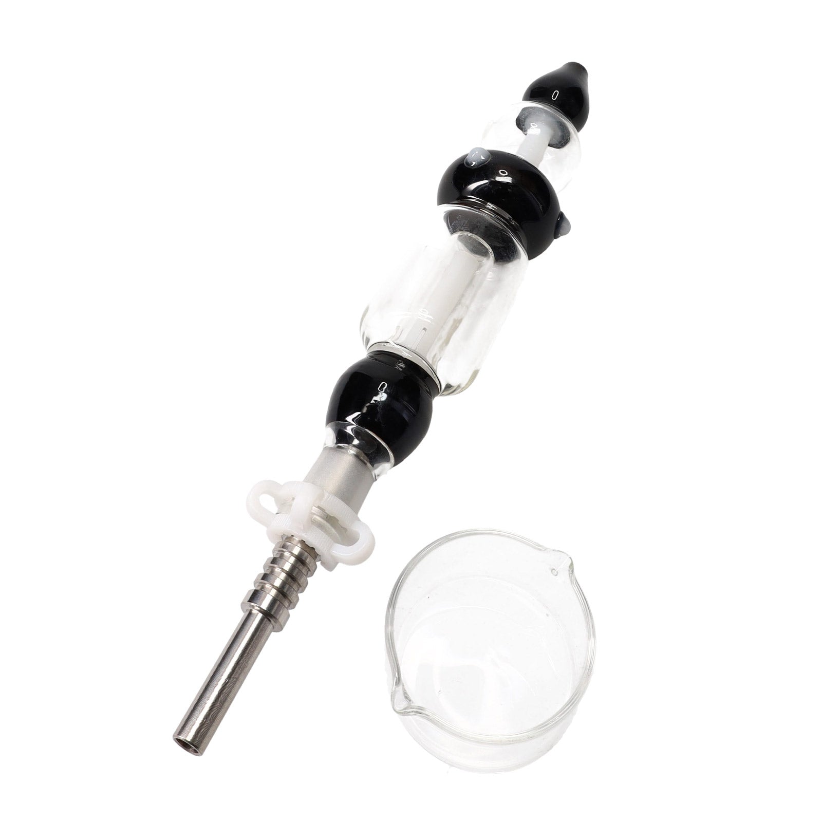 Color Pop Dab Straw Kit with Stainless Tip in Blacik - INHALCO