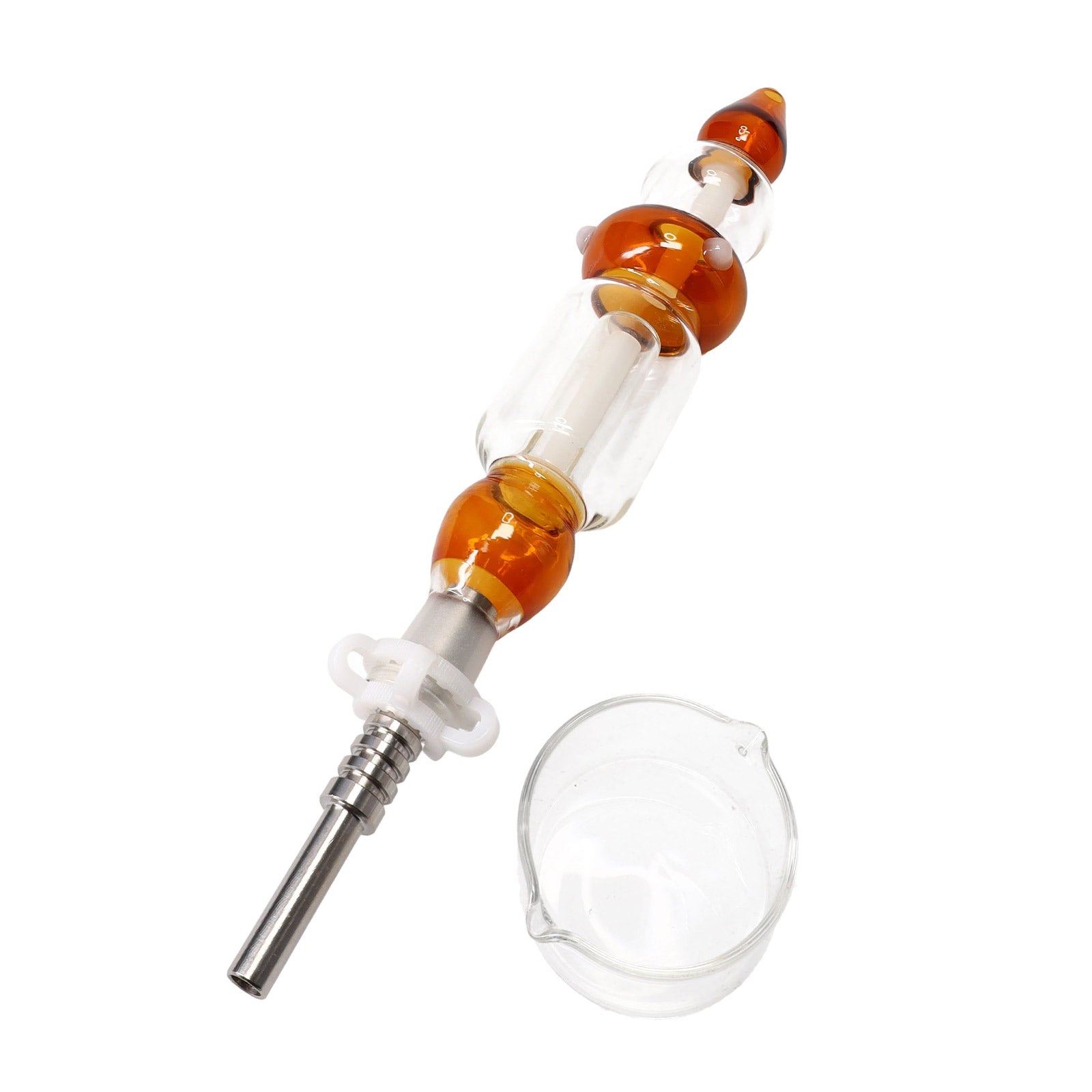 Amber Color Pop Dab Straw Kit with Stainless Tip