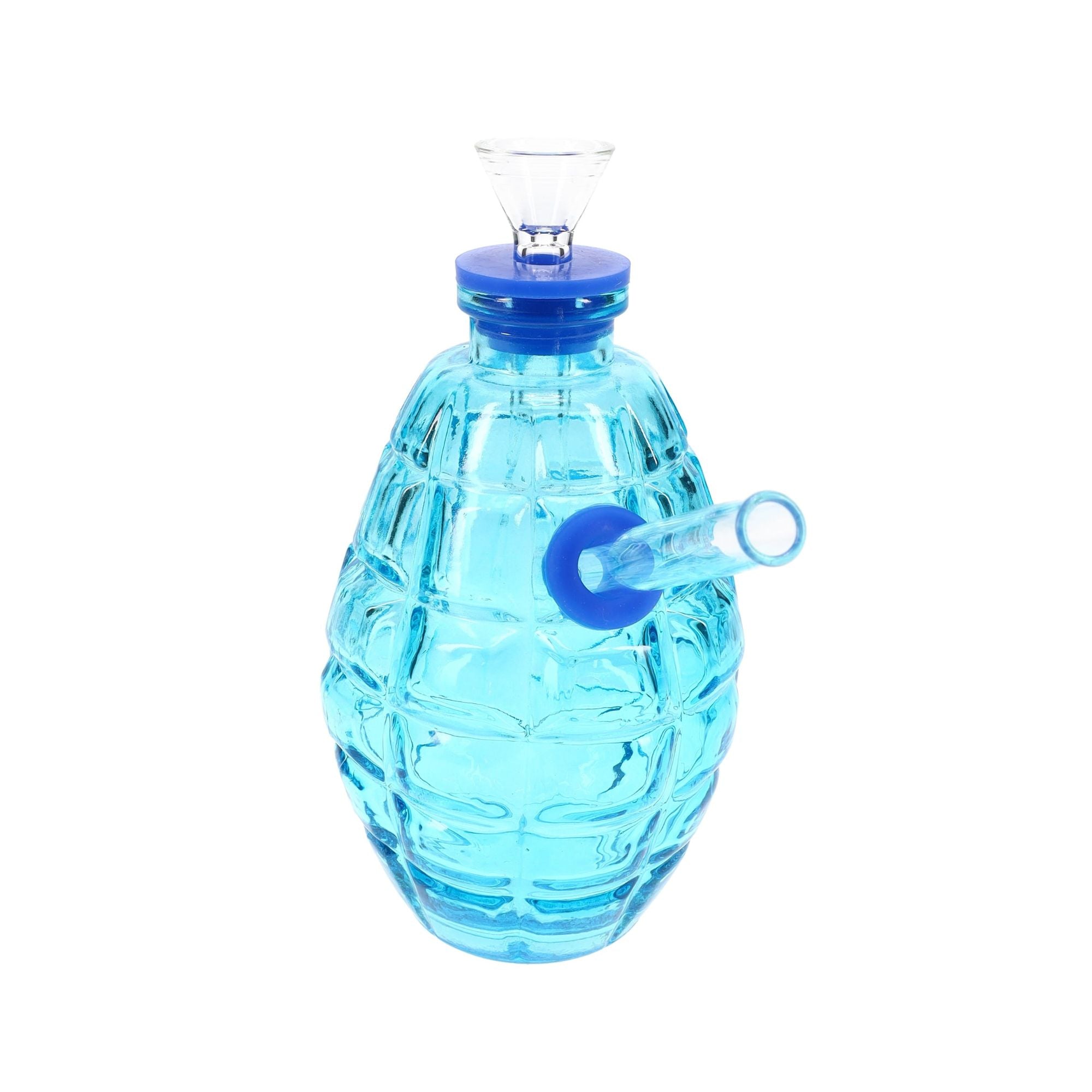 Colored Glass Grenade Bong “Blast Buddy” Blue