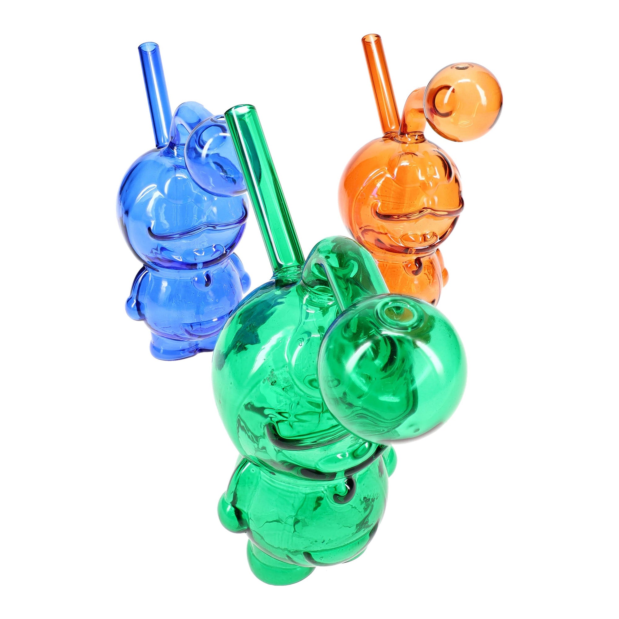 Colored Glass Smiley Face Oil Burner Rig “Happy Dab”