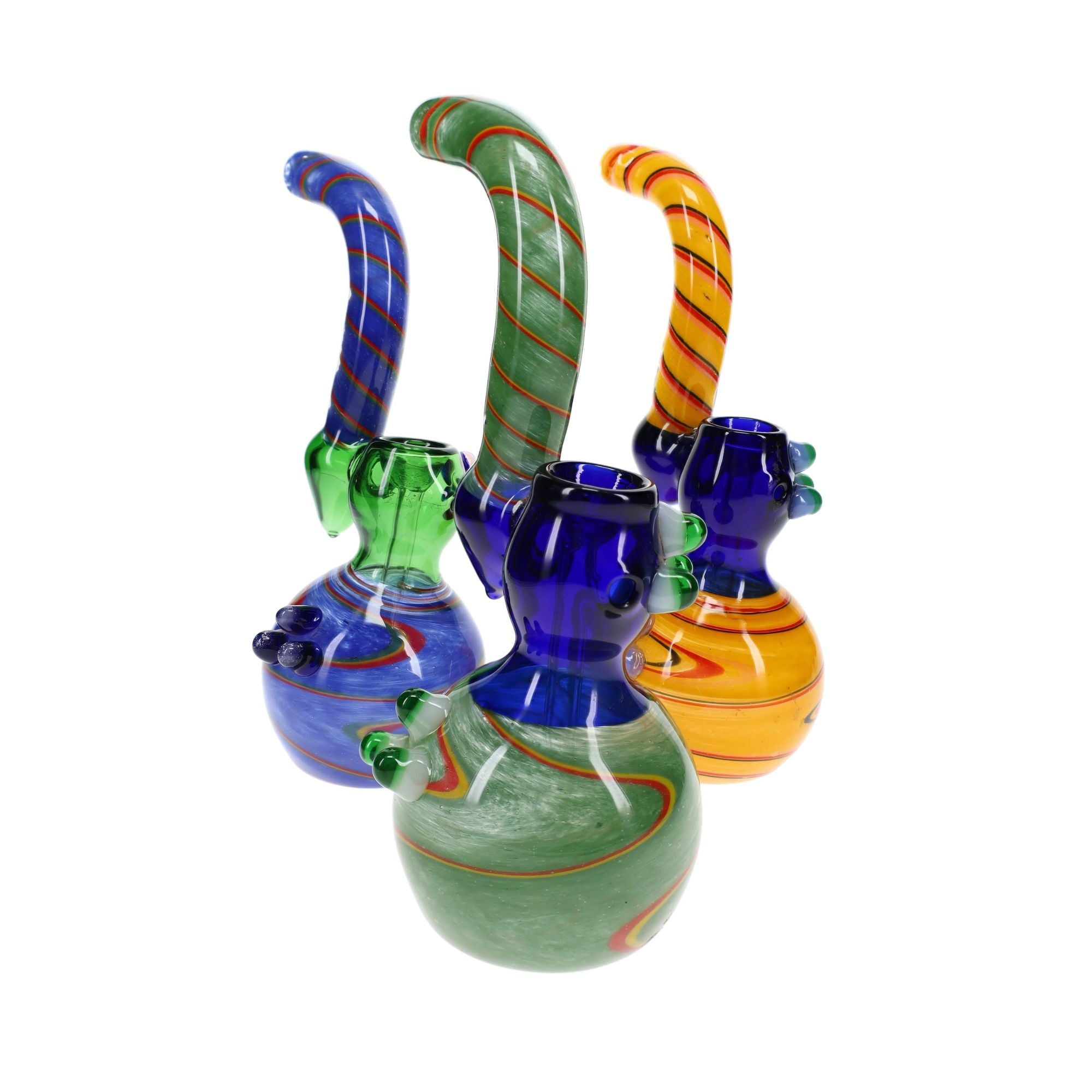 Colorful Frit Rasta Sherlock Bubbler “Rasta Ripple”