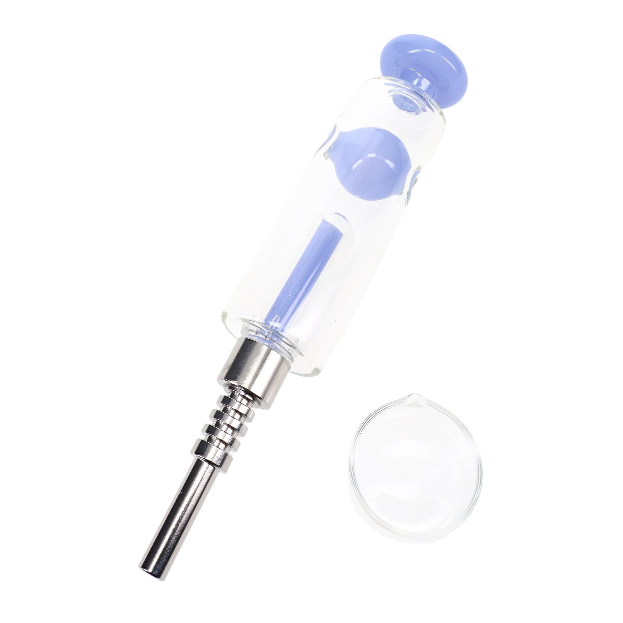 Colorful Glass Dab Straw “Orb Goblin” Metal Tip
