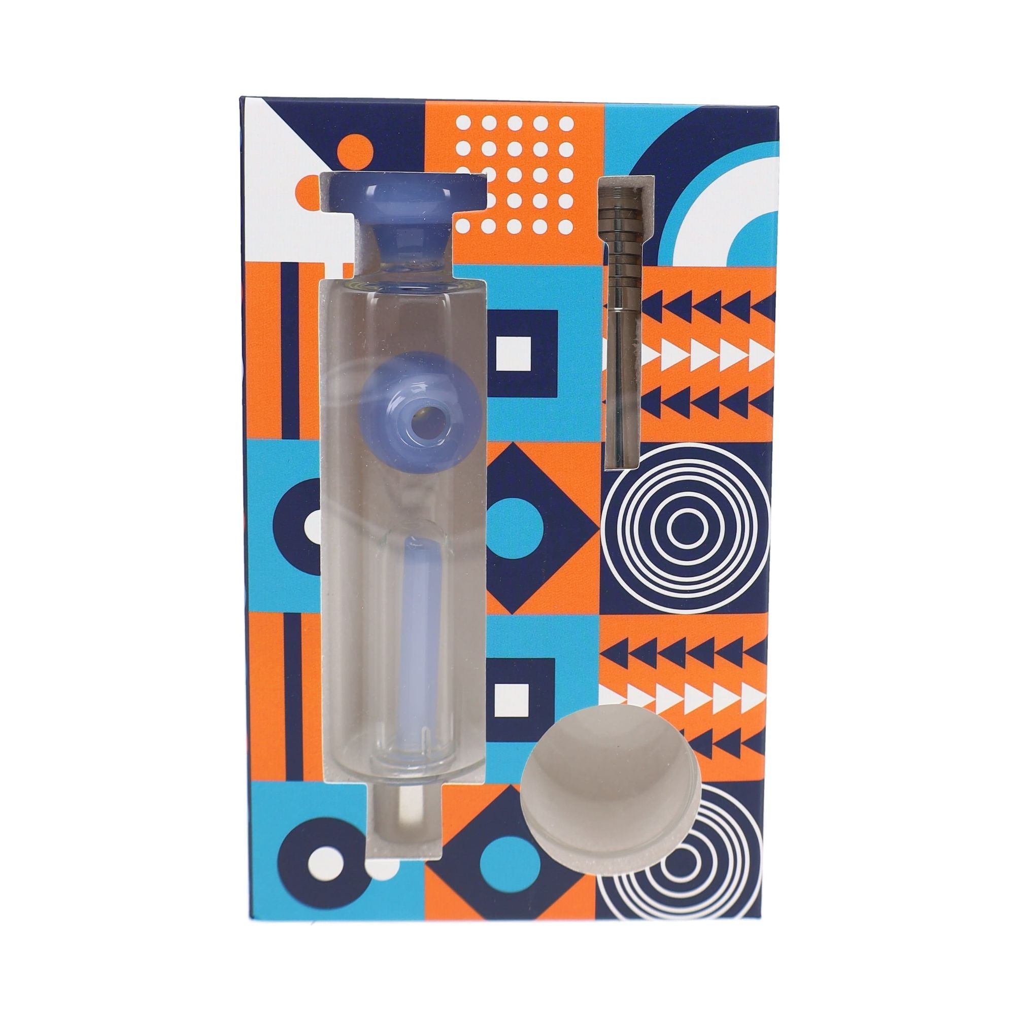 Colorful Glass Dab Straw “Orb Goblin” Metal Tip