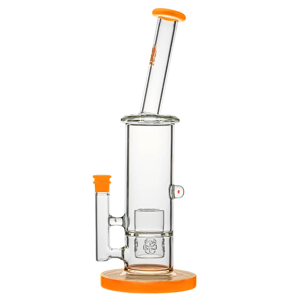 Colorful Straight Tube Glass Bong Seed of Life Perc