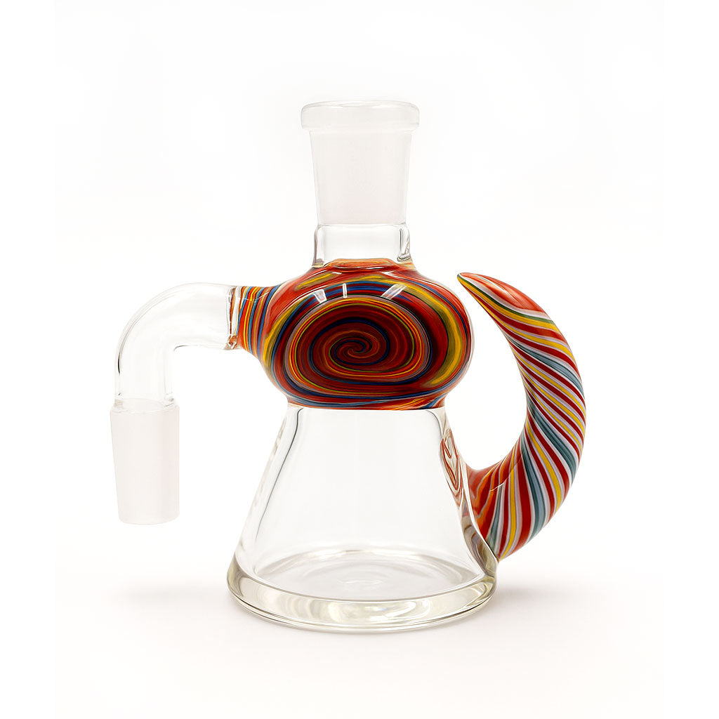 Colorful Swirl Horn Beaker Ash Catcher in rainbow color