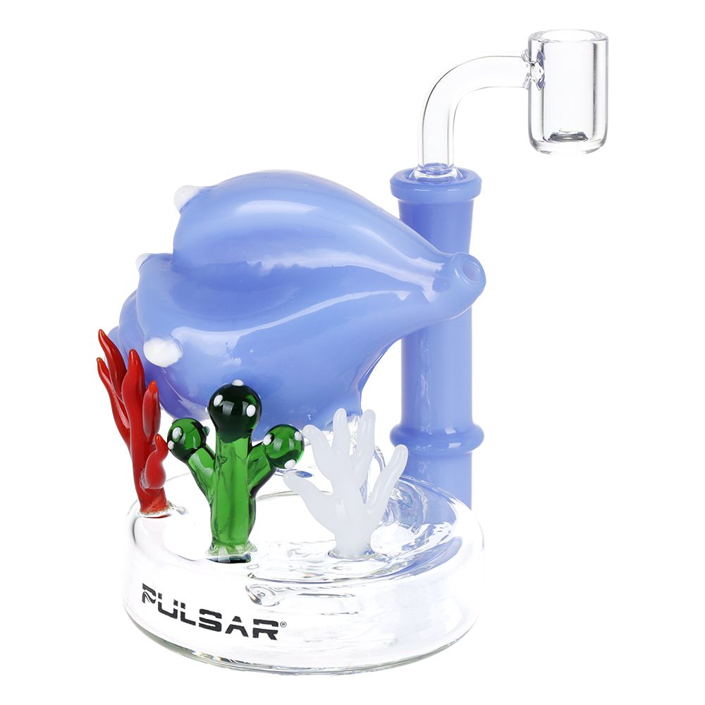 Conch Reef Mini Glass Dab Rig 4 Inch - blue color