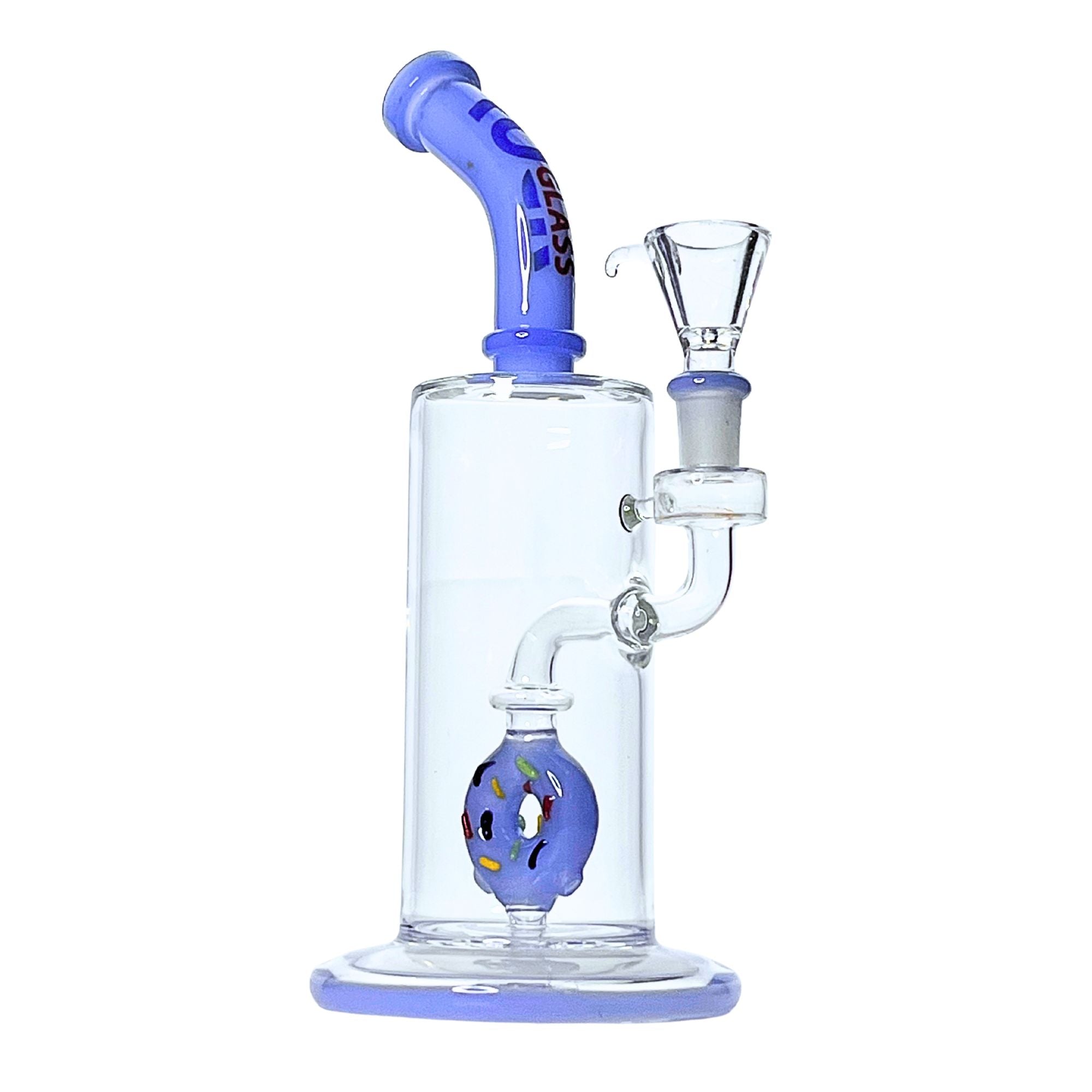 Confetti Drum Glass Bong 10 Inch in Blue