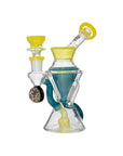 Conical Recycler Dab Rig in lemon candy glass