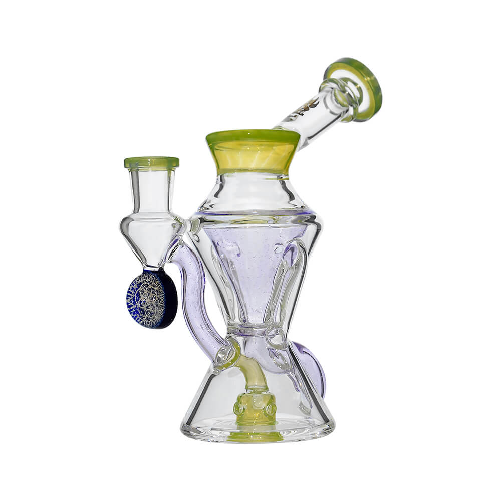 Conical Recycler Dab Rig in lime candy glass