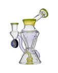 Conical Recycler Dab Rig in lime candy glass