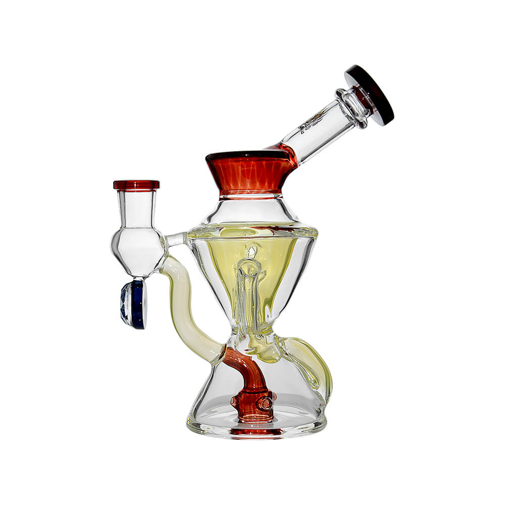Conical Recycler Dab Rig in red glass