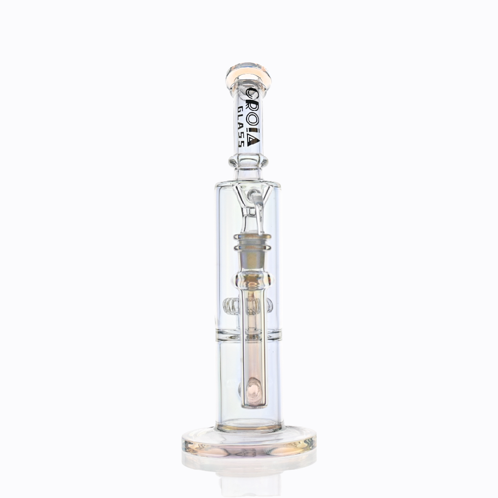 10" Dual Chamber Scientific Bong with Inline and Rocket Perc