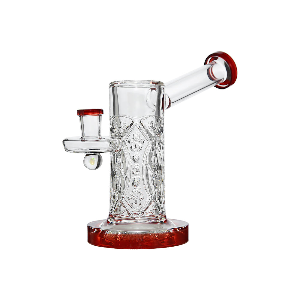 Crystal Engraved Straight Chamber Glass Dab Rig
