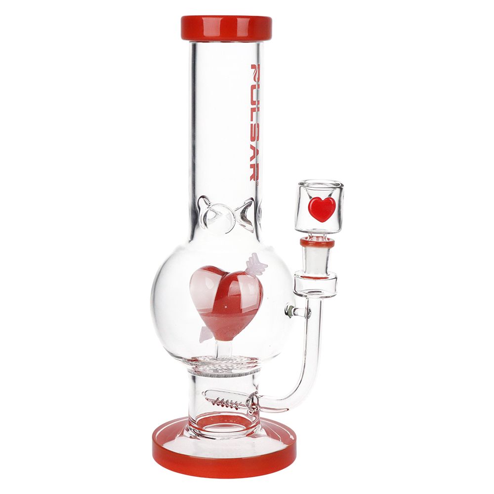 Cupids Heart Bubble Base Bong 12"