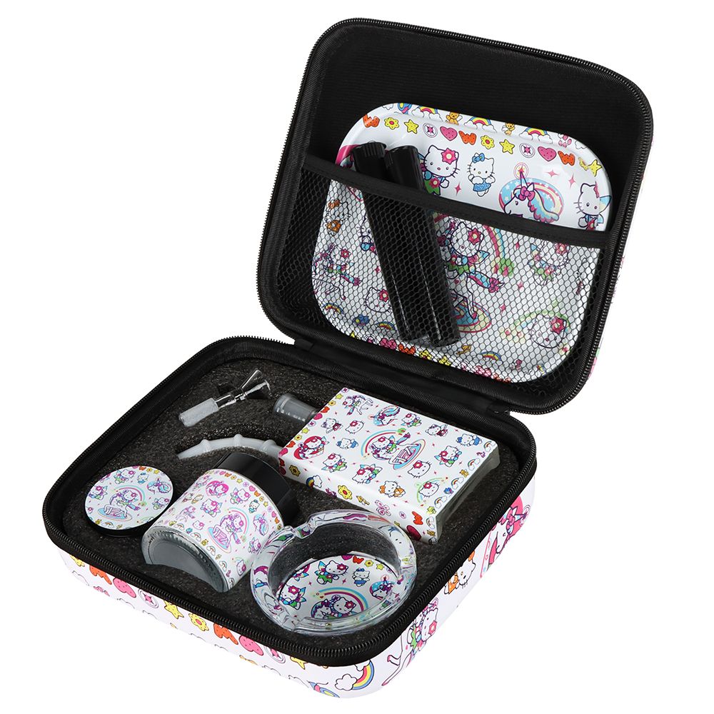 Cute Kitty Juicebox Glass Water Pipe Smoker's Travel Kit