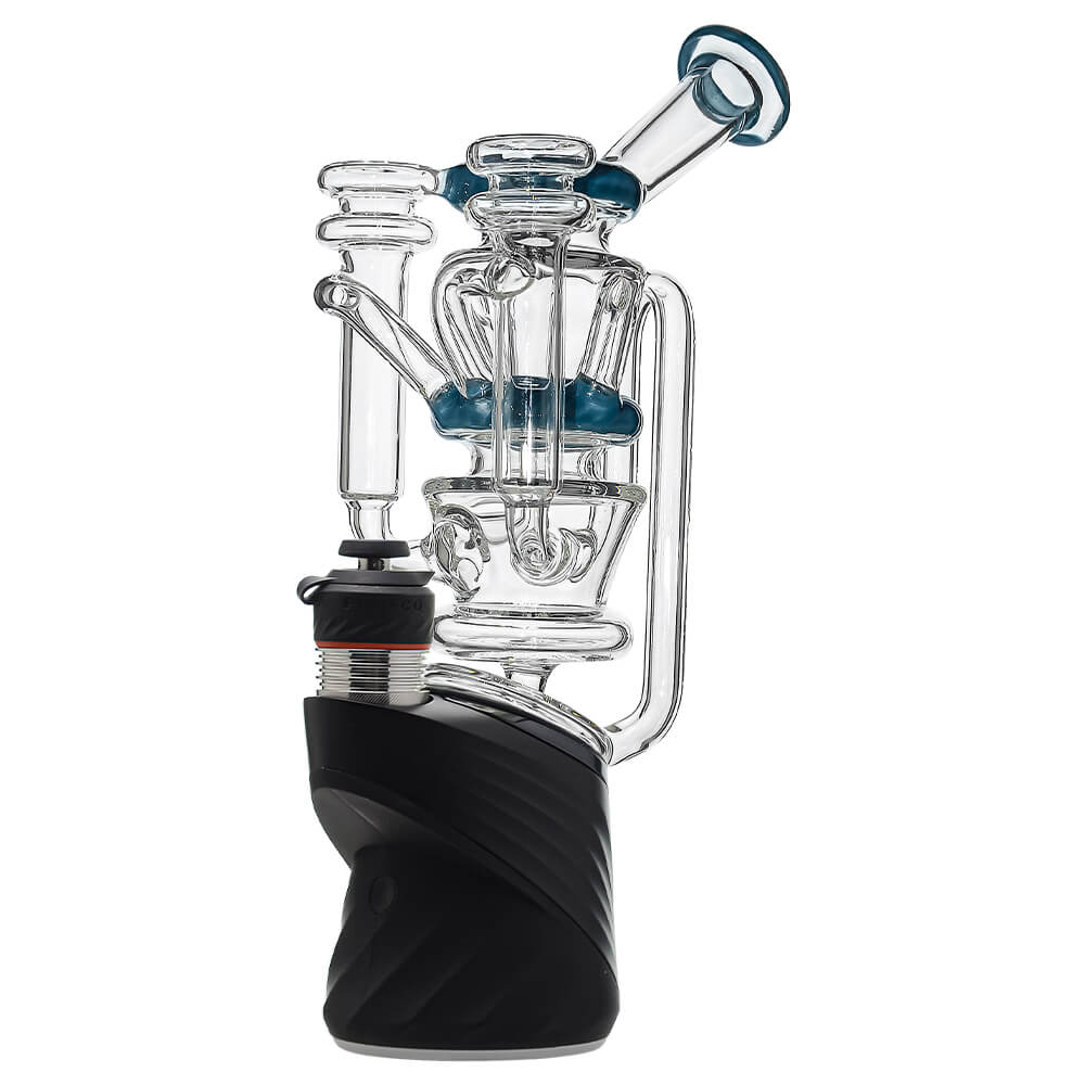 Cyclone Recycler Glass Attachment for Puffco Peak in blue color