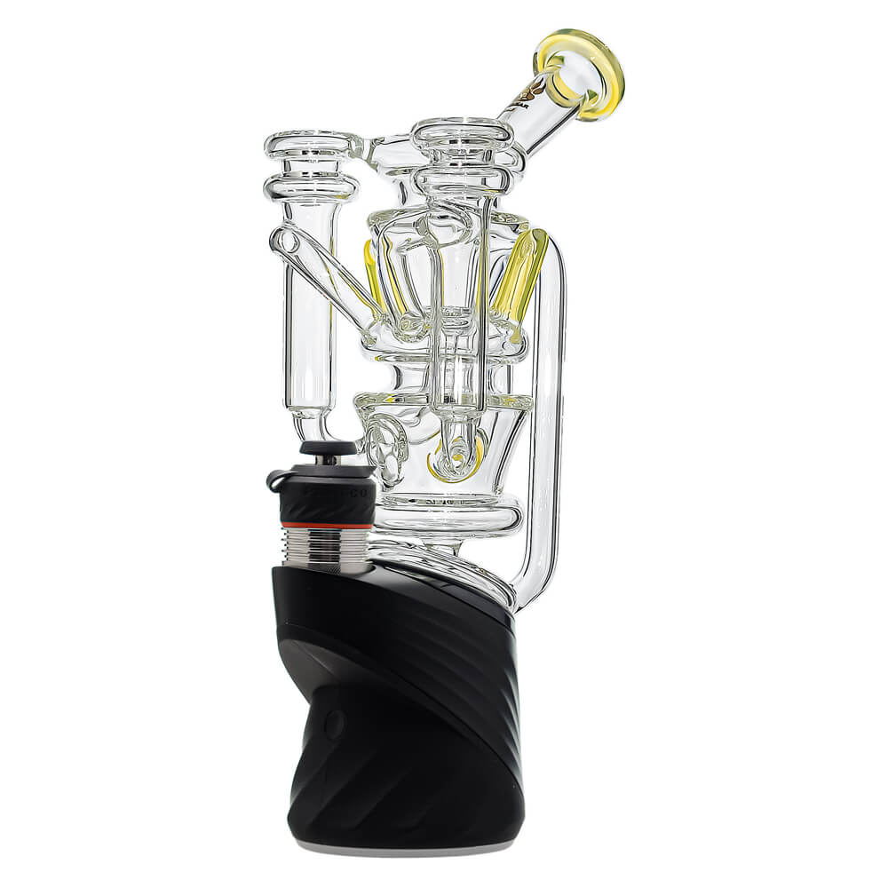Cyclone Recycler Glass Attachment for Puffco Peak in Lemon Candy color