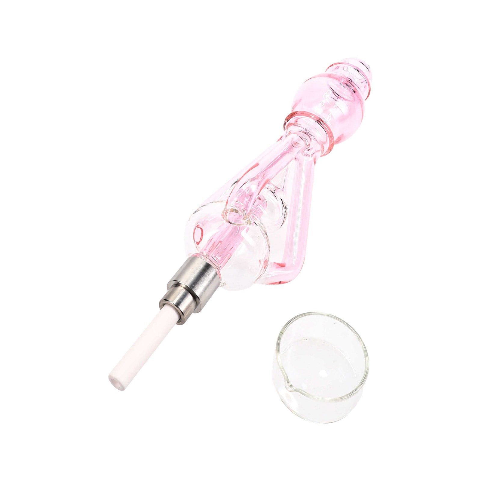 Cyclone Vortex Glass Recycler Dab Straw Kit Pink