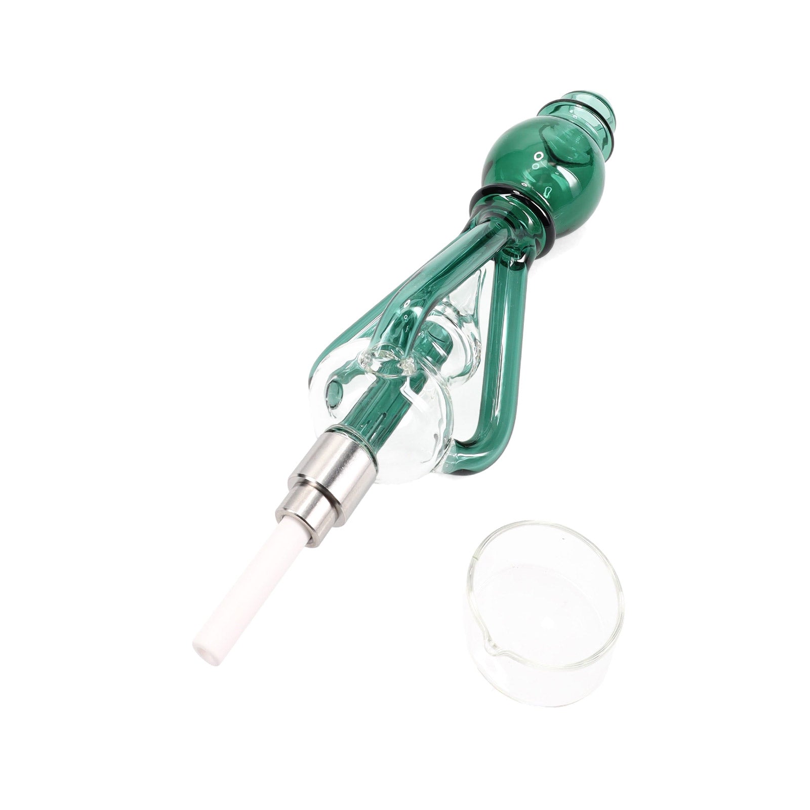 Cyclone Vortex Glass Recycler Dab Straw Kit Teal