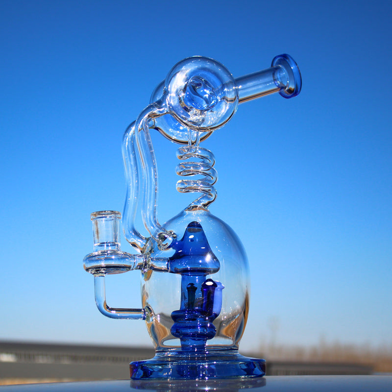 11&quot; Spiral Mushroom Recycler Water Bong with Circ Perc