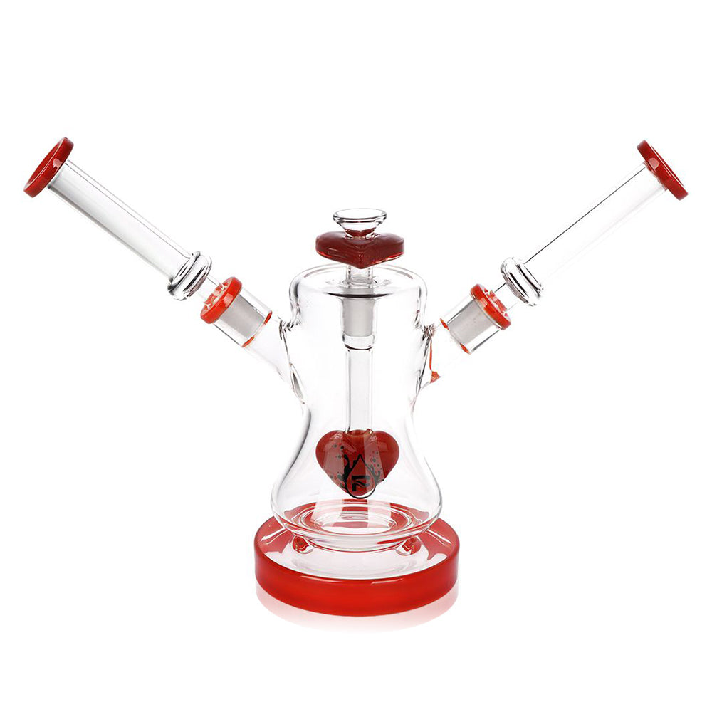 Date Night Dual Neck Heart Perc Bong 8.5" - inhalco