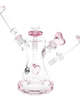 side view of date night dual neck heart perc bong