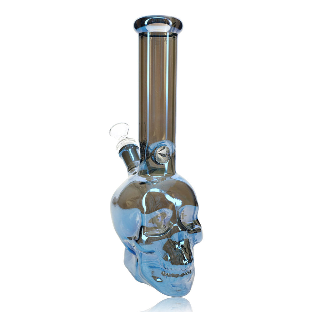 Dead Cool Metallic Finish Glass Skull Bong - inhalco