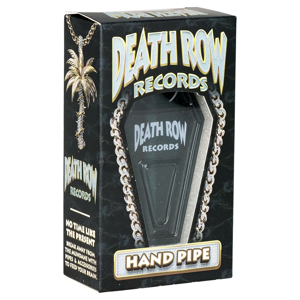 Packaging of Death Row Records Coffin glass hand pipe