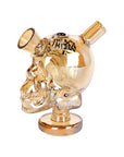 Back view of Death Row Records skull glass blunt bubbler
