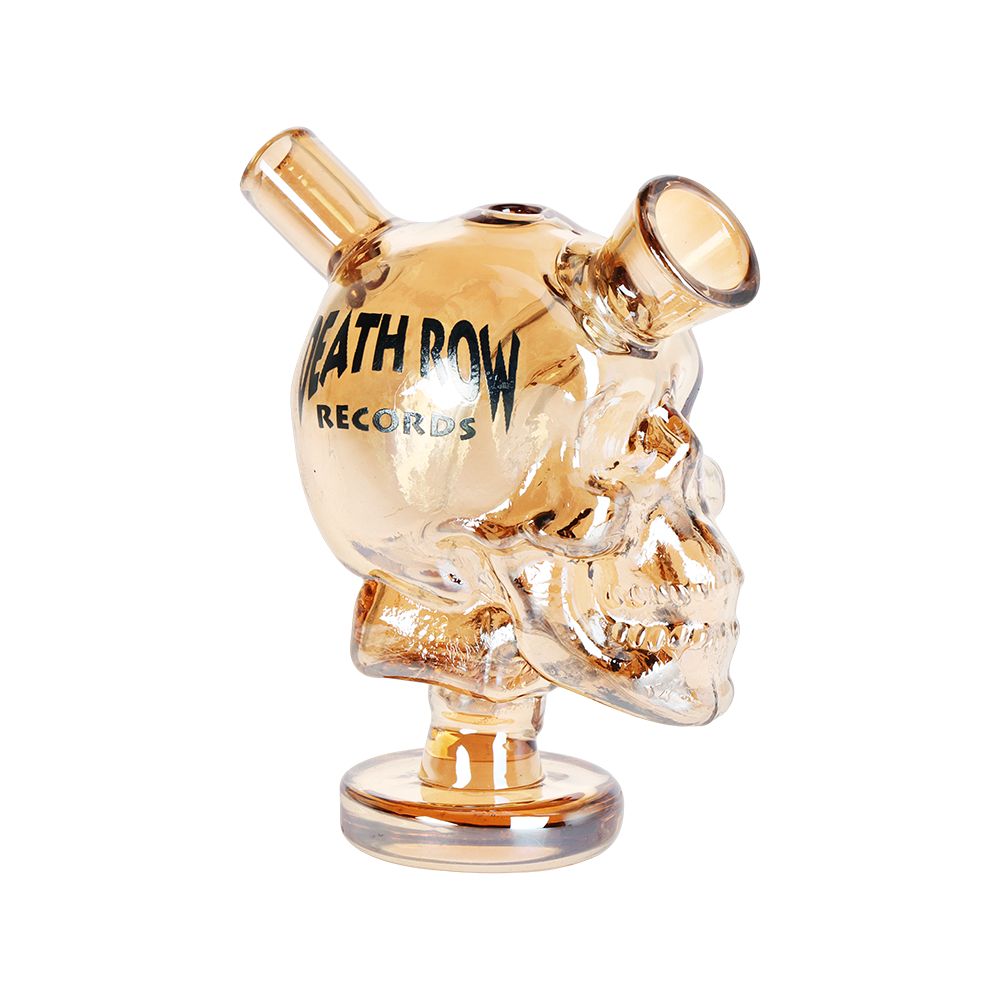 Gold Death Row Records skull glass blunt bubbler