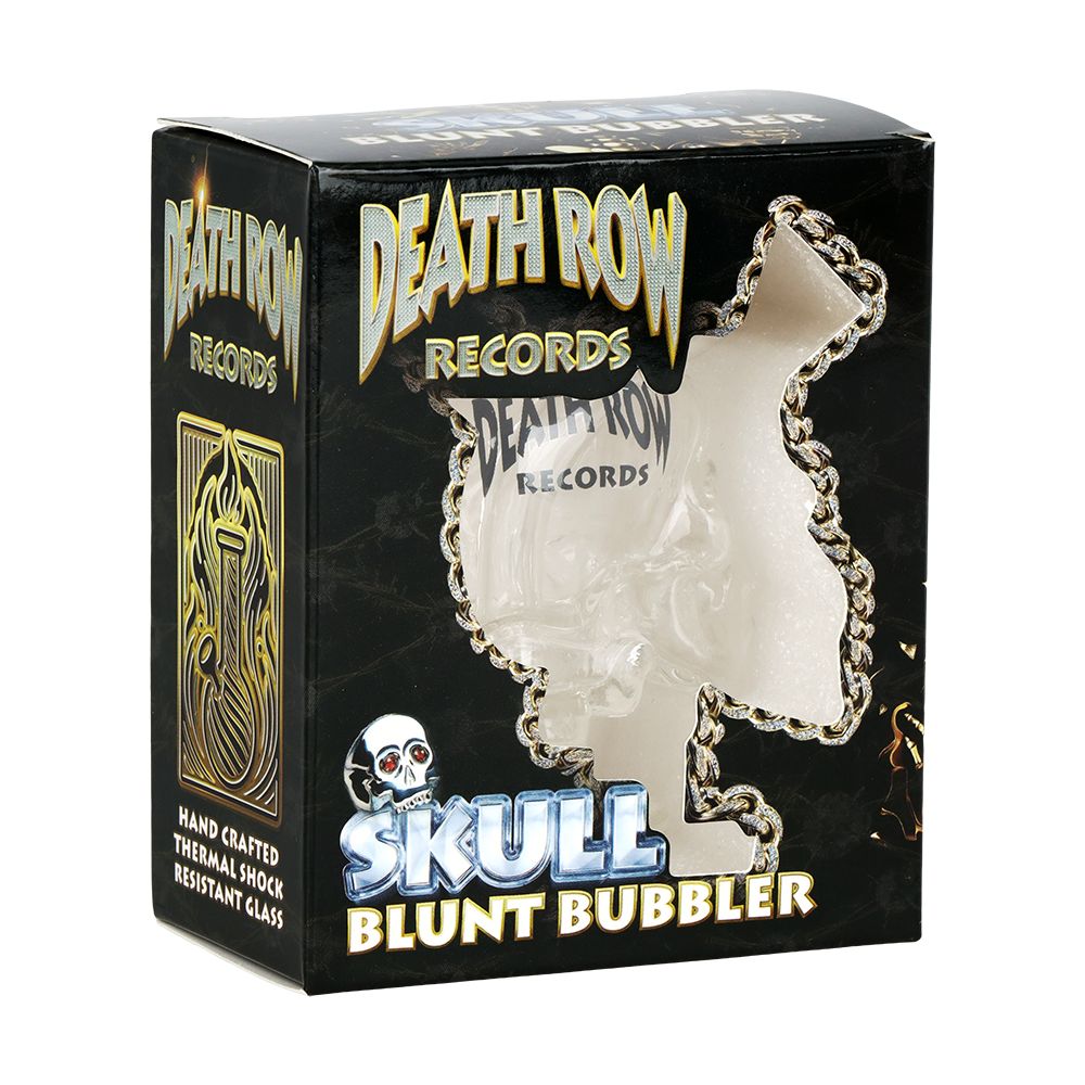 Death Row Records skull glass blunt bubbler retail packaging