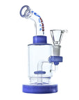 DiffuserMax 8 inch bent neck bong with disc percolator in blue accent color