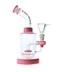 DiffuserMax 8 inch bent neck bong with disc percolator in pink accent color