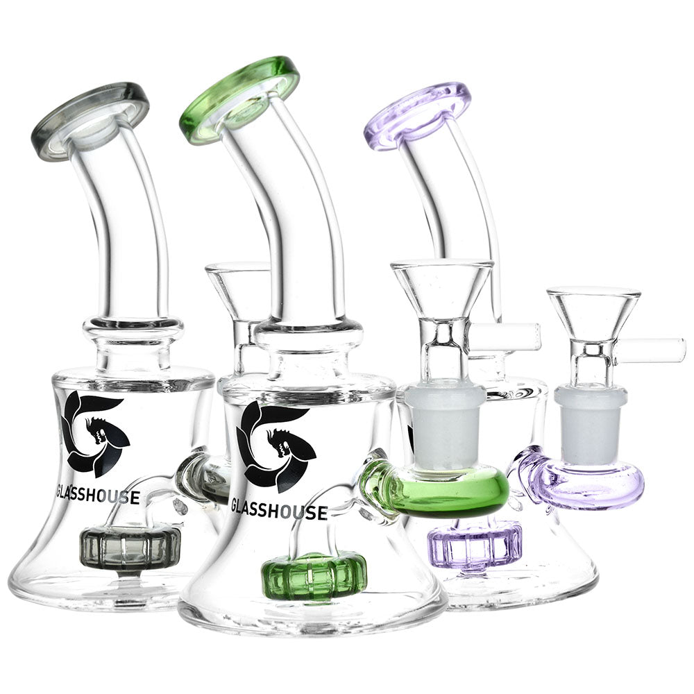 Disc Perc Glass Water Pipe All Colors