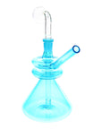 Double Donut Colored Beaker Oil Burner Bubbler in blue