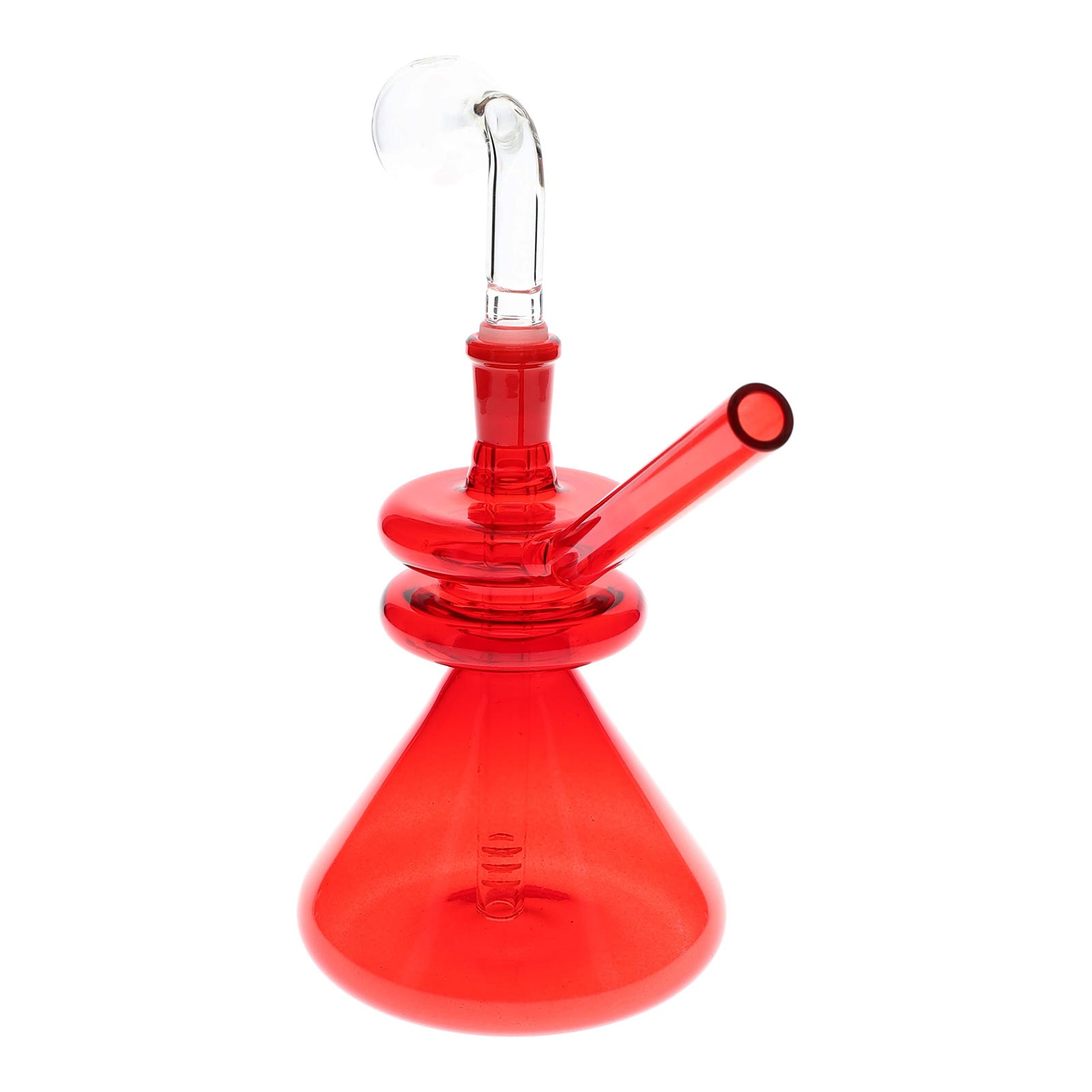 Double Donut Colored Beaker Oil Burner Bubbler in red