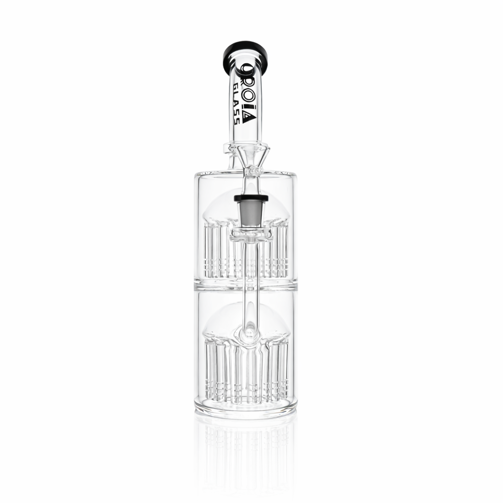 11" Double Tree Perc Scientific Glass Bong