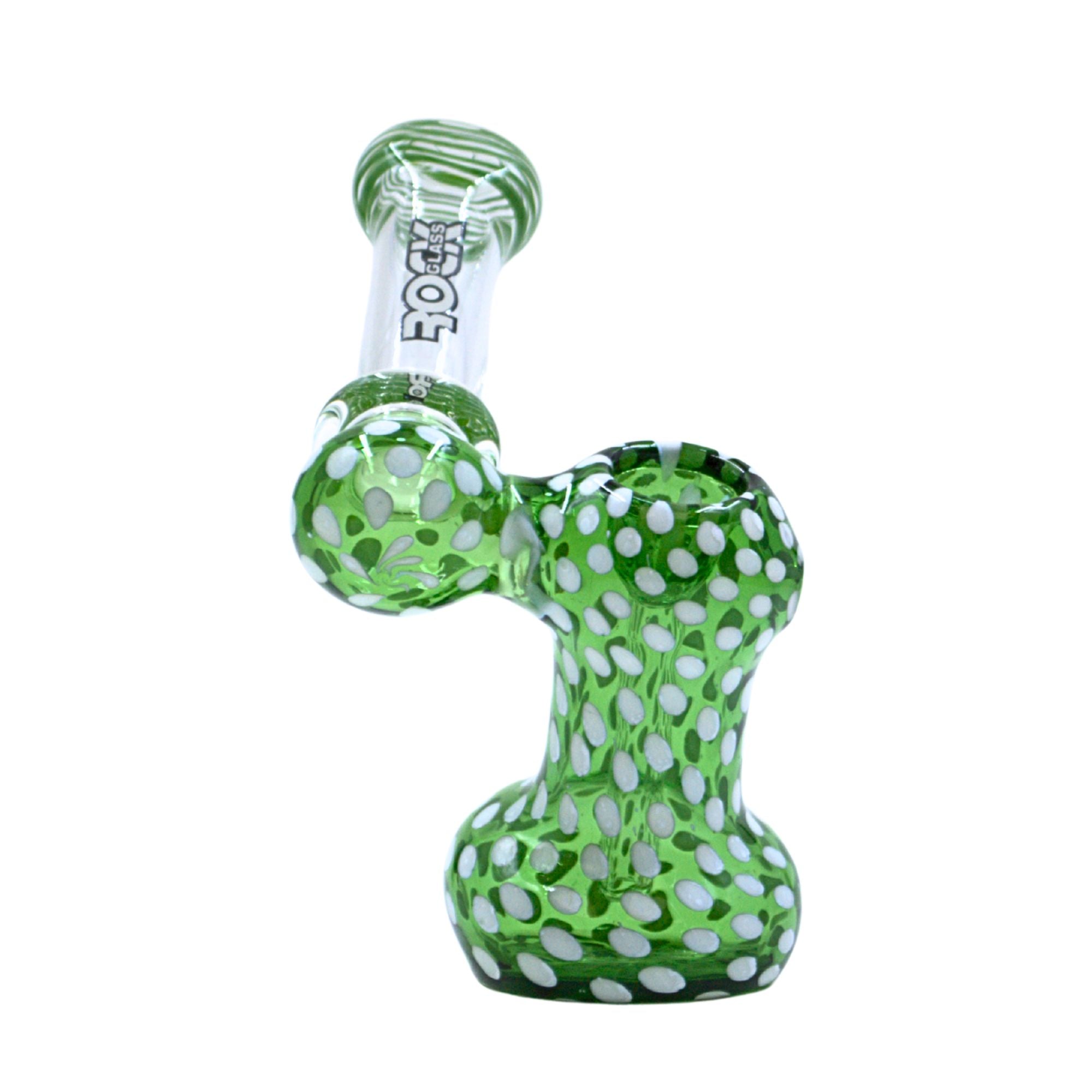Drifter Sidecar Glass Bubbler in green glass