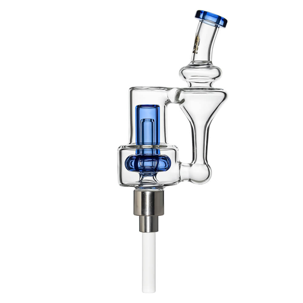 Dual-Chamber Color Core Recycler Nectar Collector Blue