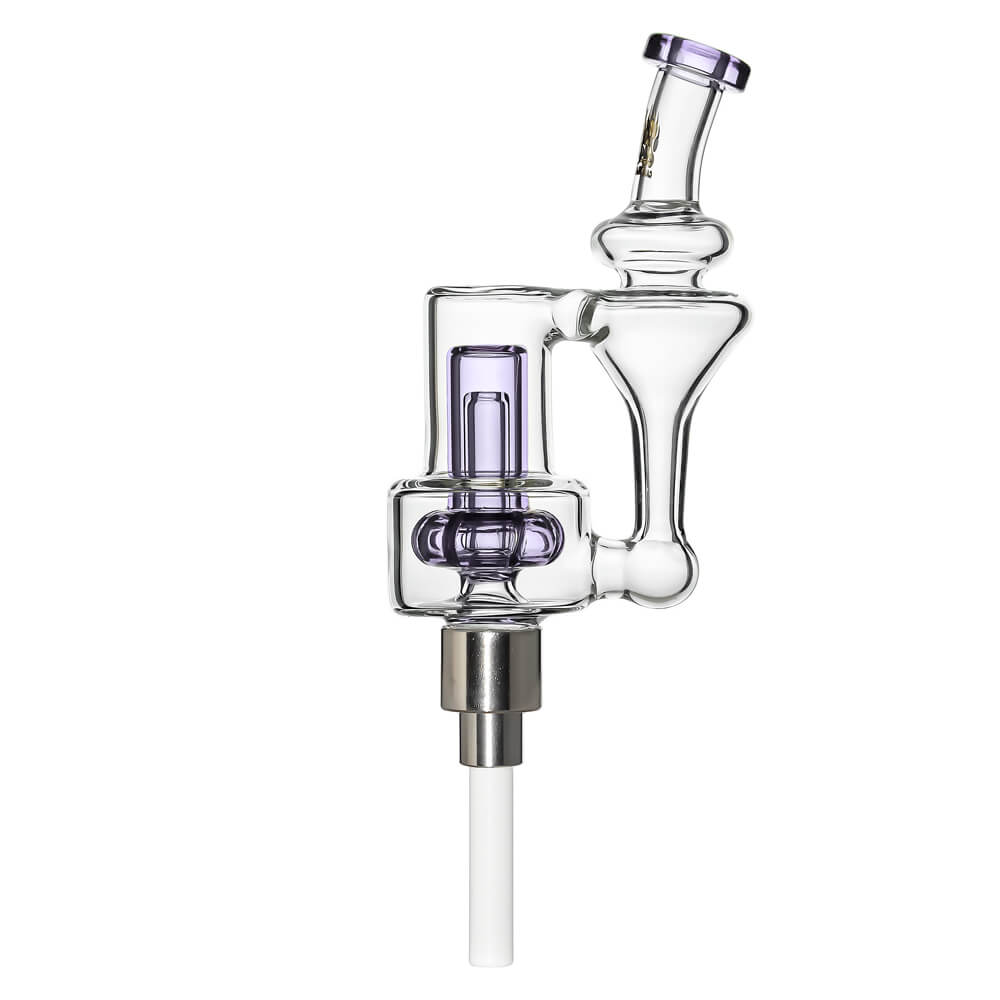 Dual-Chamber Color Core Recycler Nectar Collector Purple