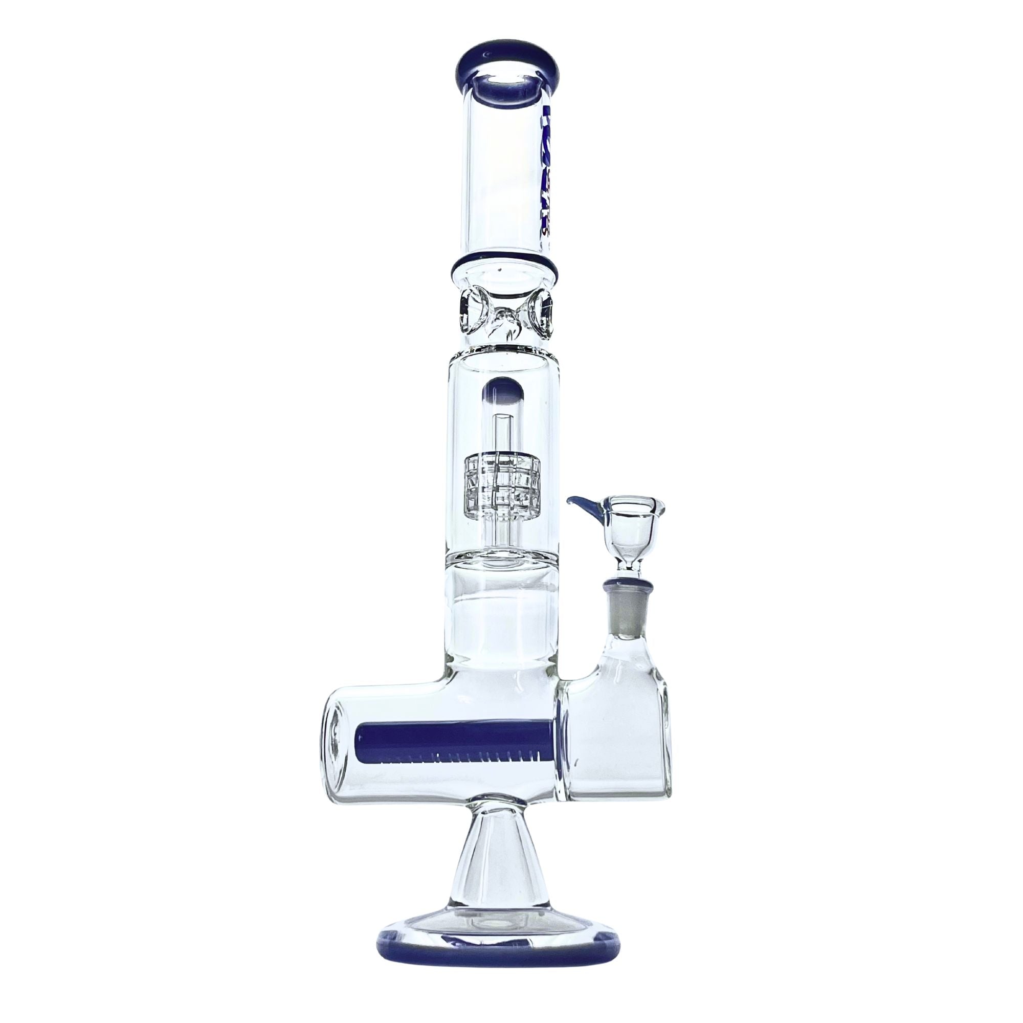 Dual-Chamber Matrix Perc Bong in blue