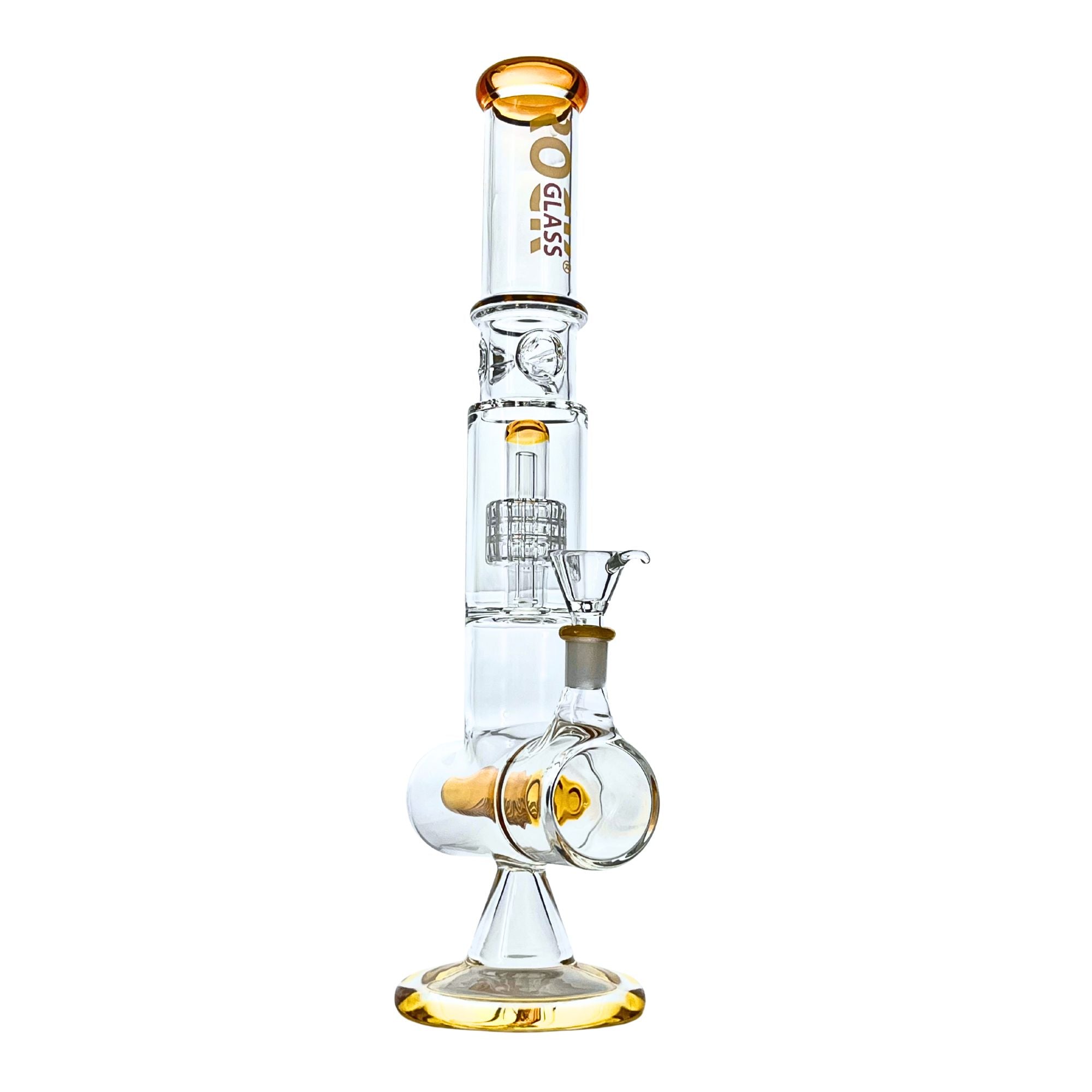 Dual-Chamber Matrix Perc Bong in yellow