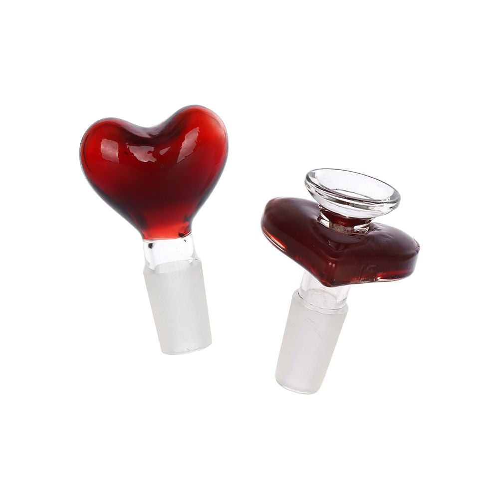 Two Person Dual Neck Heart Perc Bong with red bowl