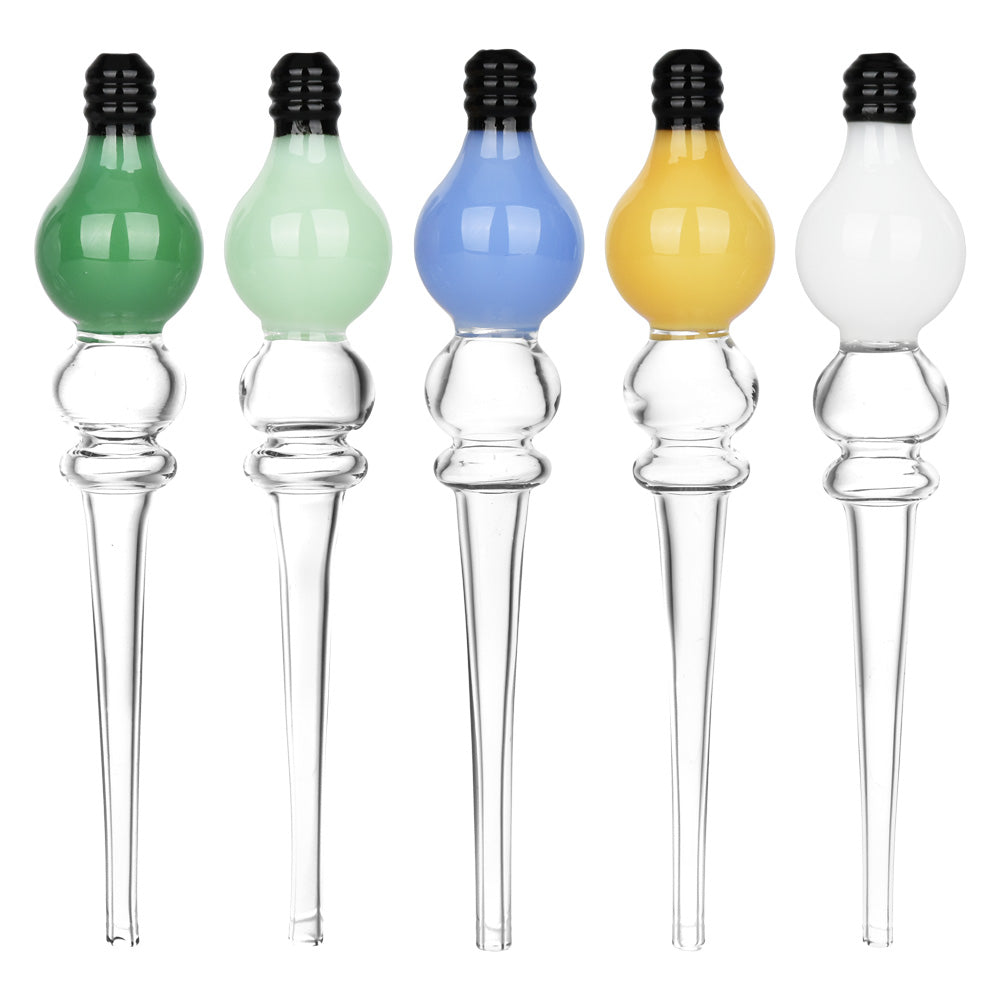 5PC SET - Bright Idea Glass Light Bulb Dab Straw