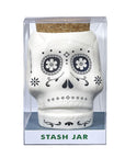 Skull Stash Jar White