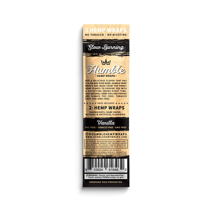 Humble Hemp Wraps - Vanilla Flavor - 25 Pack