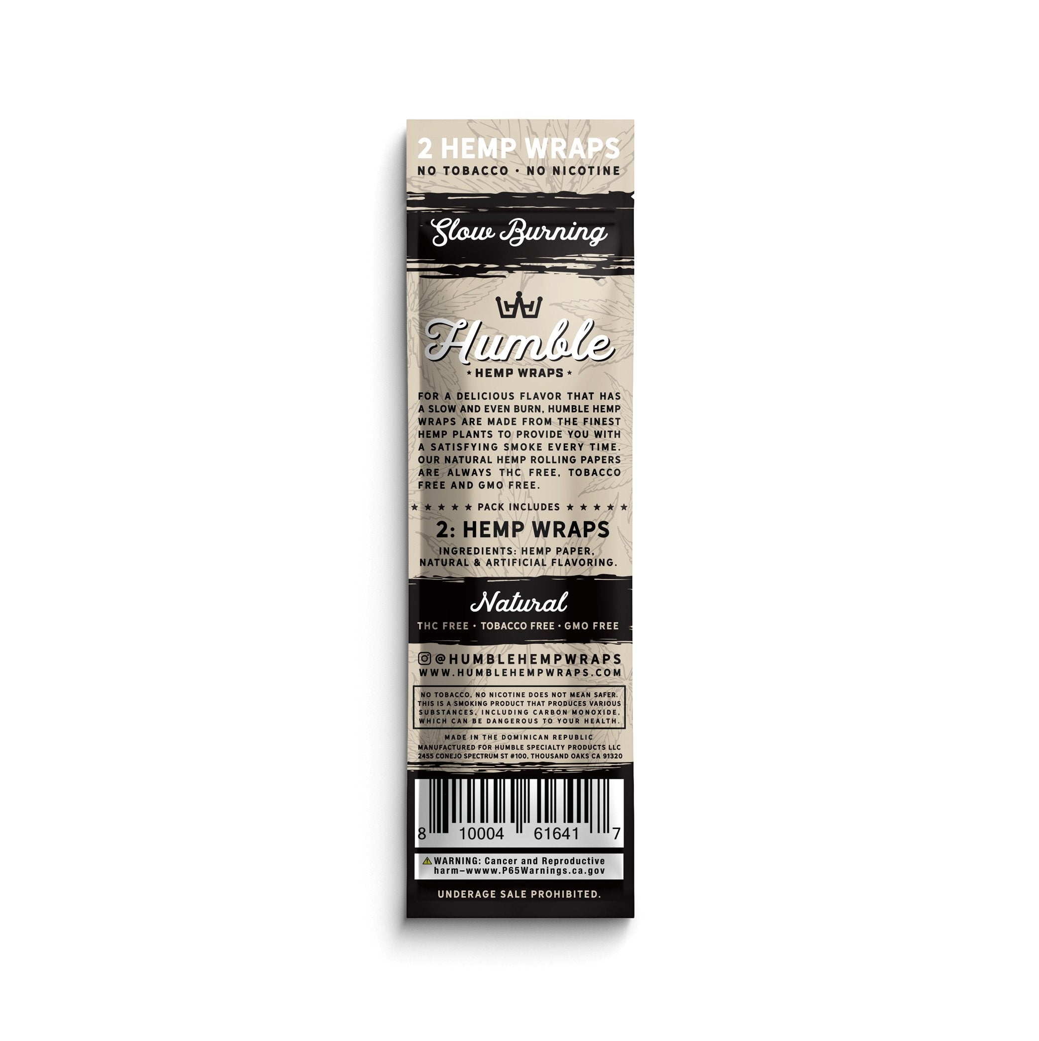 Humble Hemp Wraps - Natural Flavor - 25 Pack