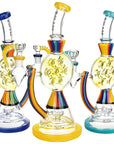 Rainbow Striped Swiss Perc Glass Bong