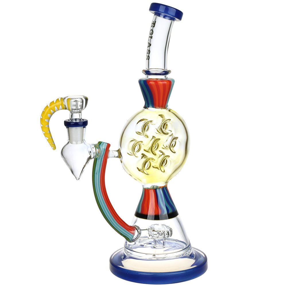 Rainbow Striped Swiss Perc Glass Bong